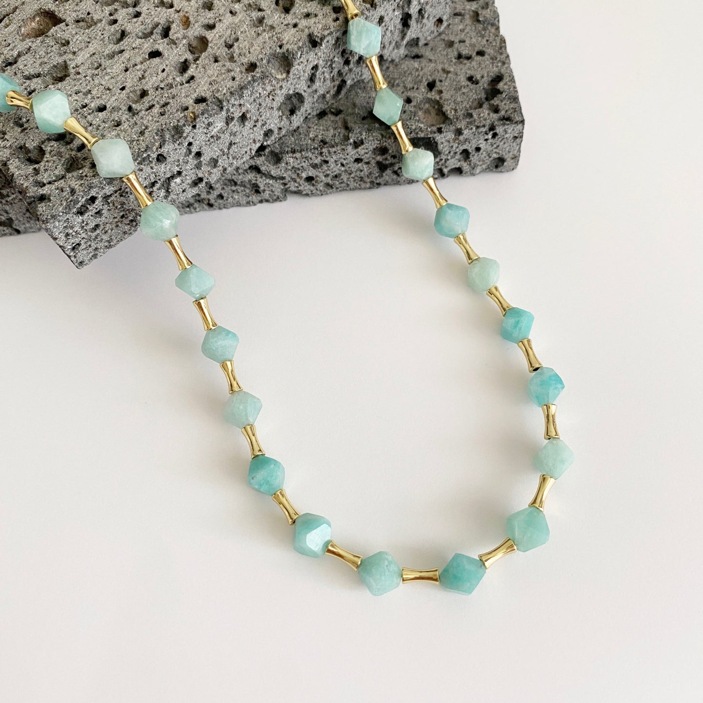 Handmade Fashion Natural Stone Amazonite Necklace