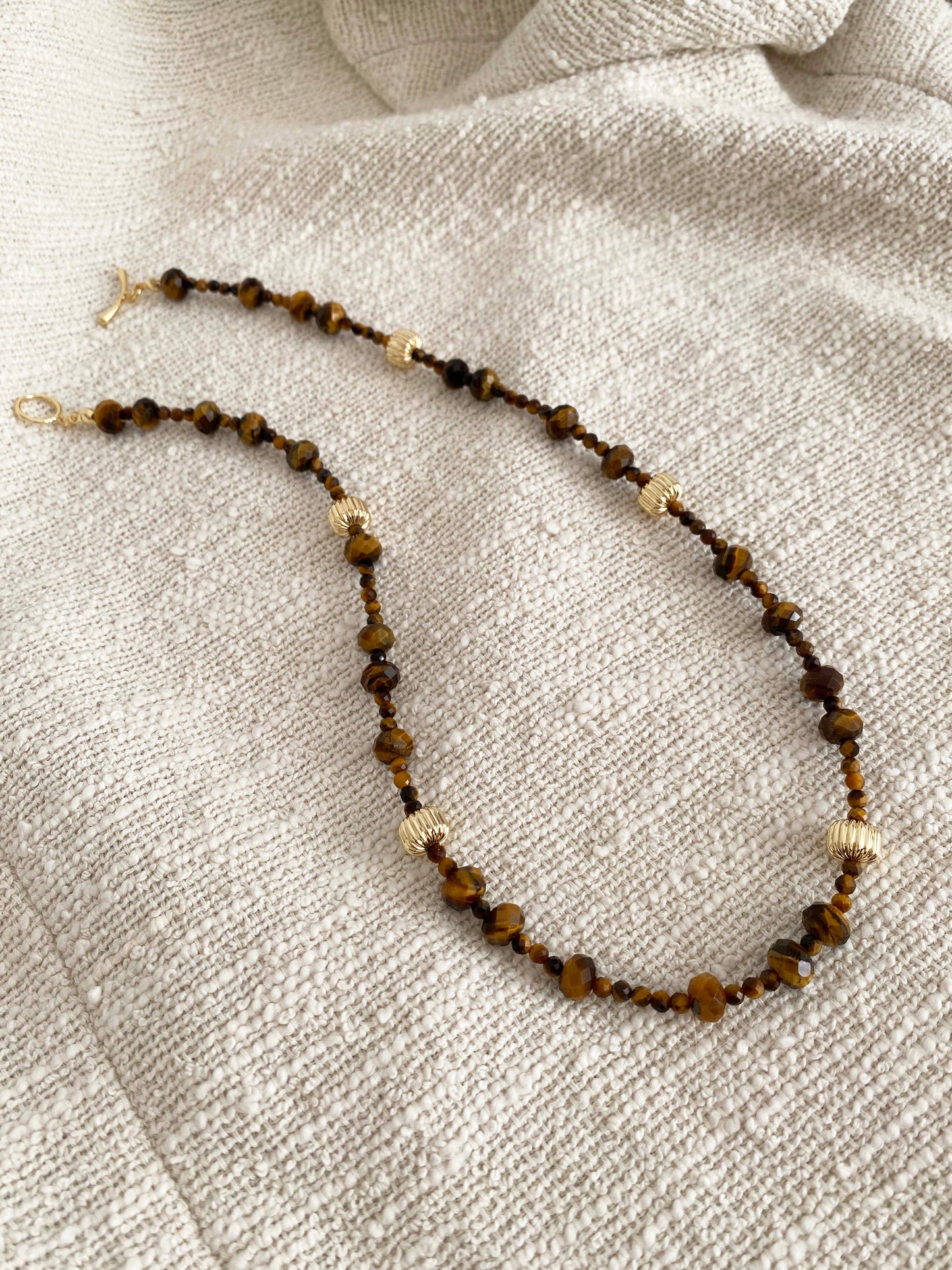 Handmade Fashion Natural Stone Tiger Eye Necklace