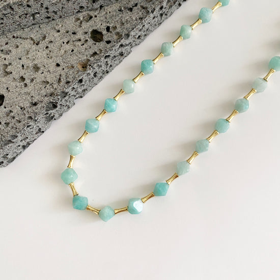 Handmade Fashion Natural Stone Amazonite Necklace