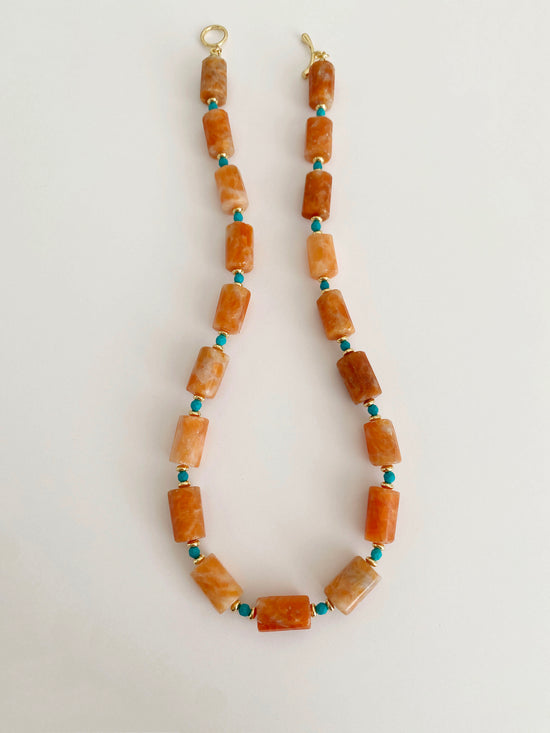 Handmade Fashion Natural Stone Calcite Turquoise Necklace