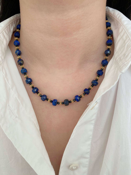 Handmade Fashion Natural Stone Lapis Lazuli Spinel Necklace