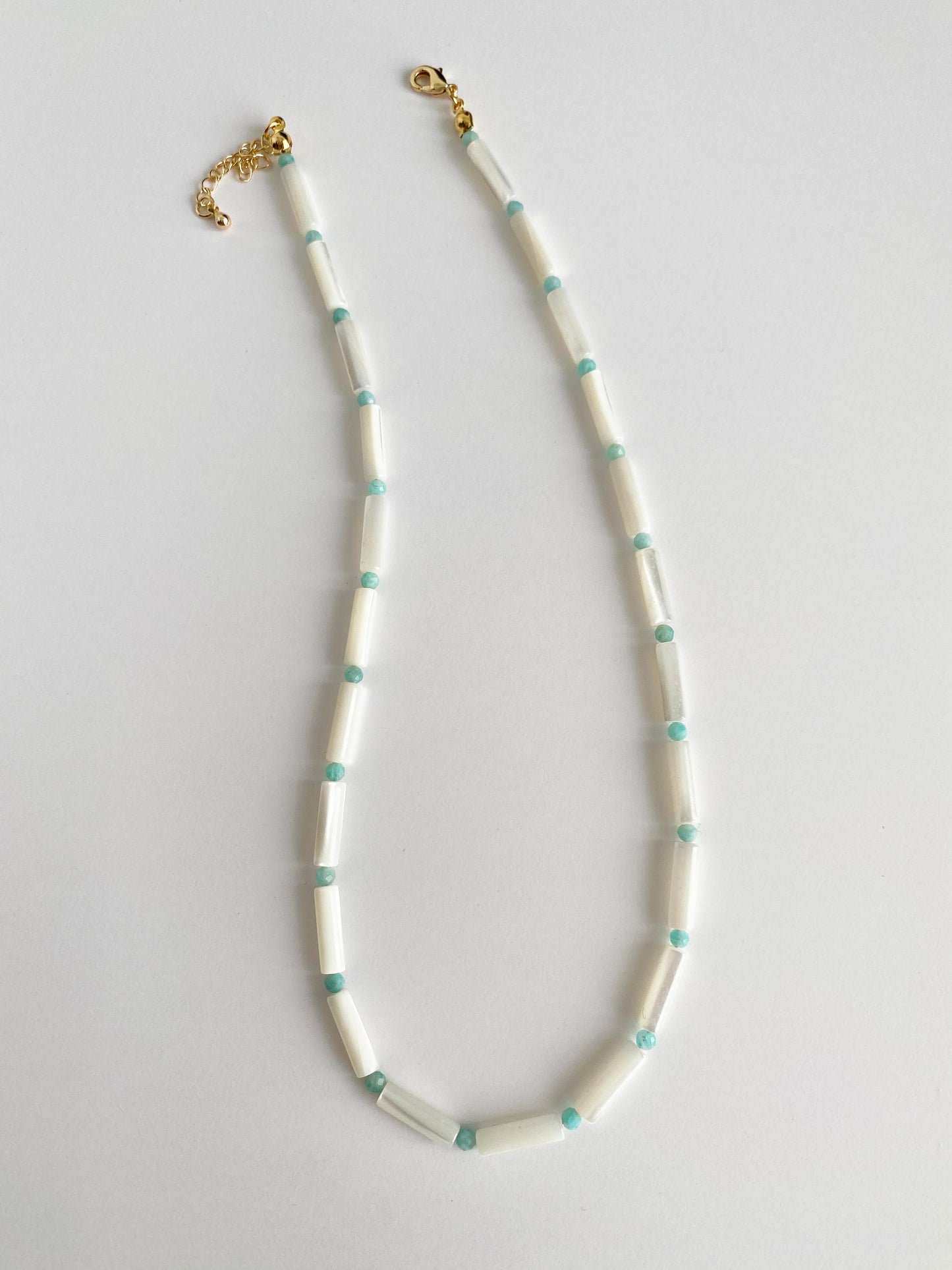 Handmade Fashion Natural Stone Amazonite Shell Necklace