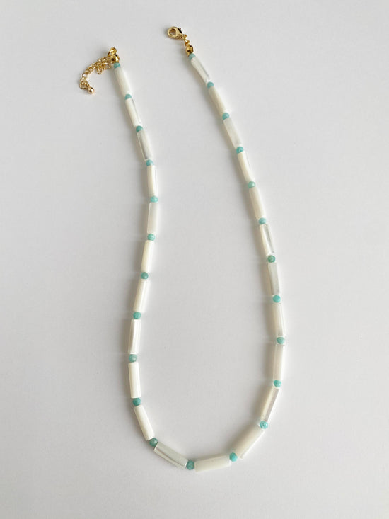 Handmade Fashion Natural Stone Amazonite Shell Necklace