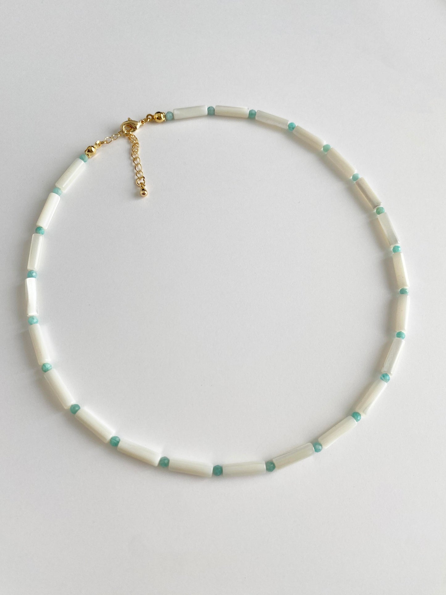 Handmade Fashion Natural Stone Amazonite Shell Necklace