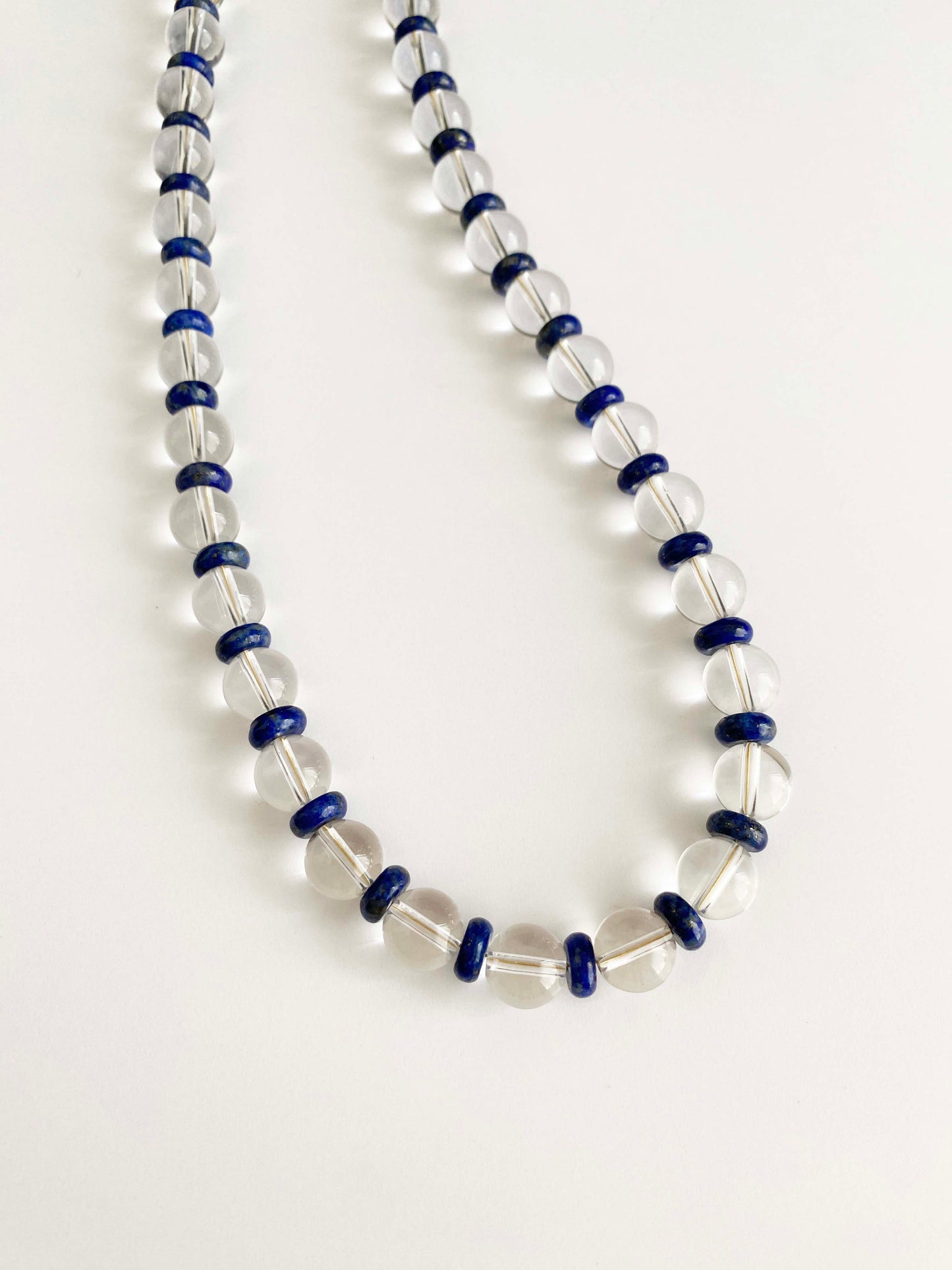 Handmade Fashion Natural Stone Lapis Lazuli Clear Quartz Necklace