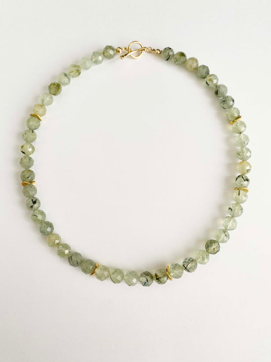 Handmade Fashion Natural Stone Prehnite  Necklace