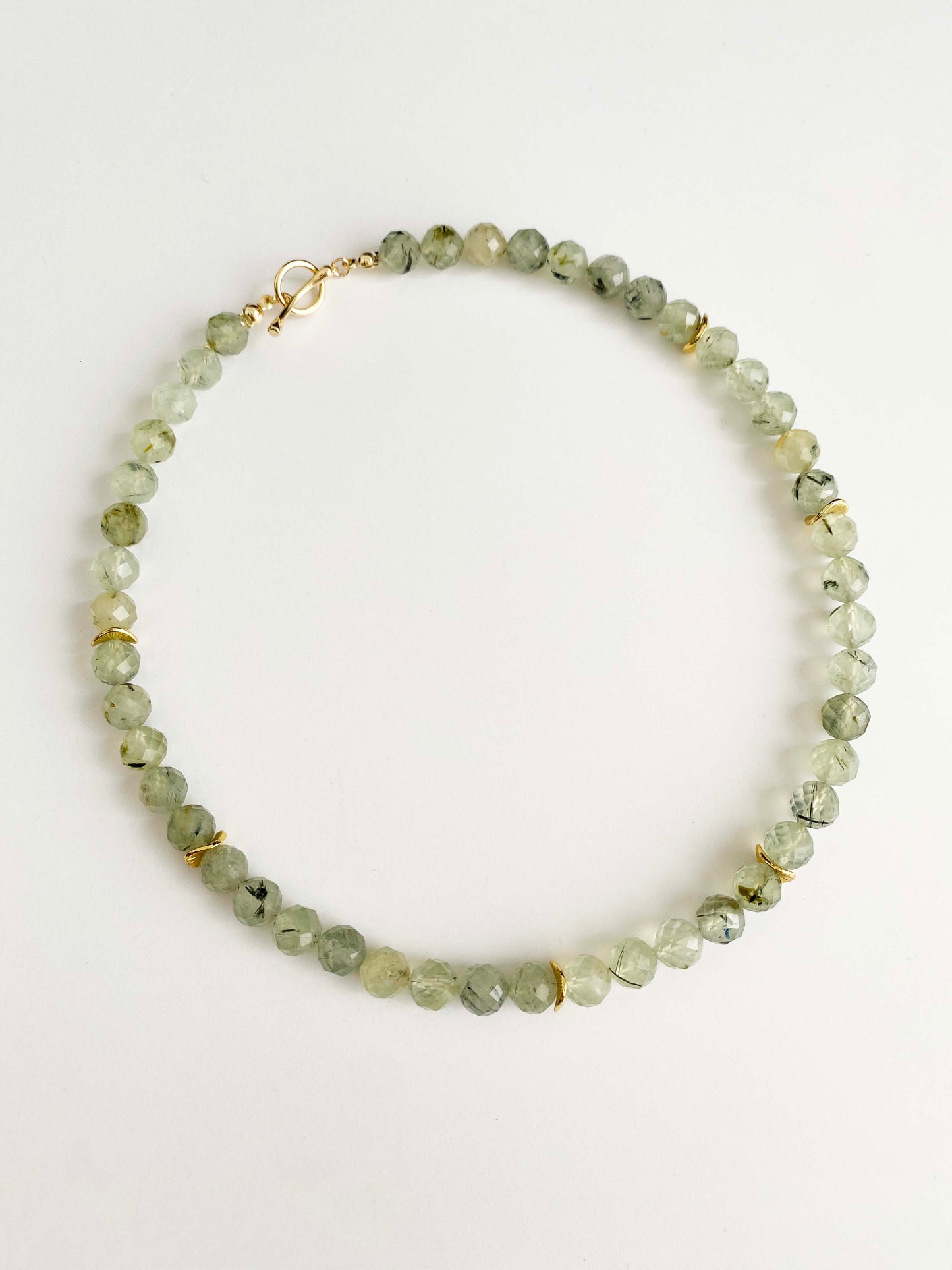 Handmade Fashion Natural Stone Prehnite  Necklace