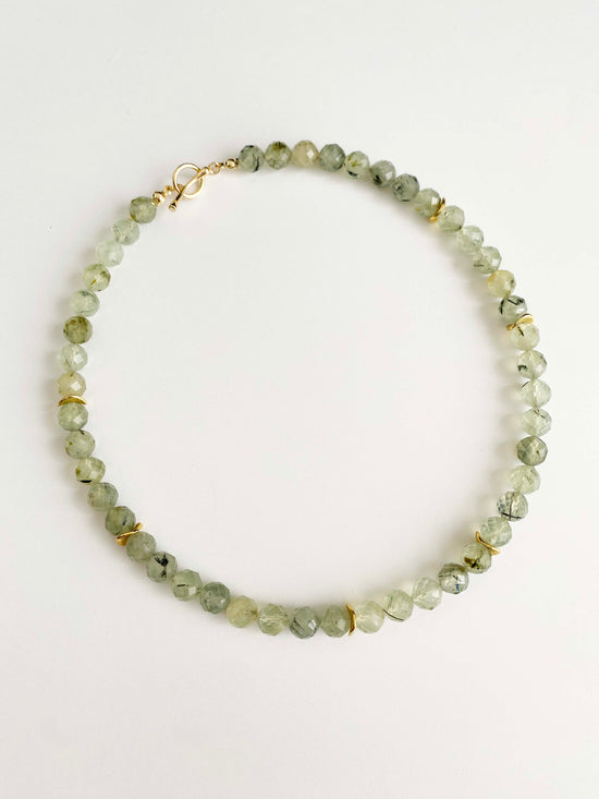 Handmade Fashion Natural Stone Prehnite  Necklace