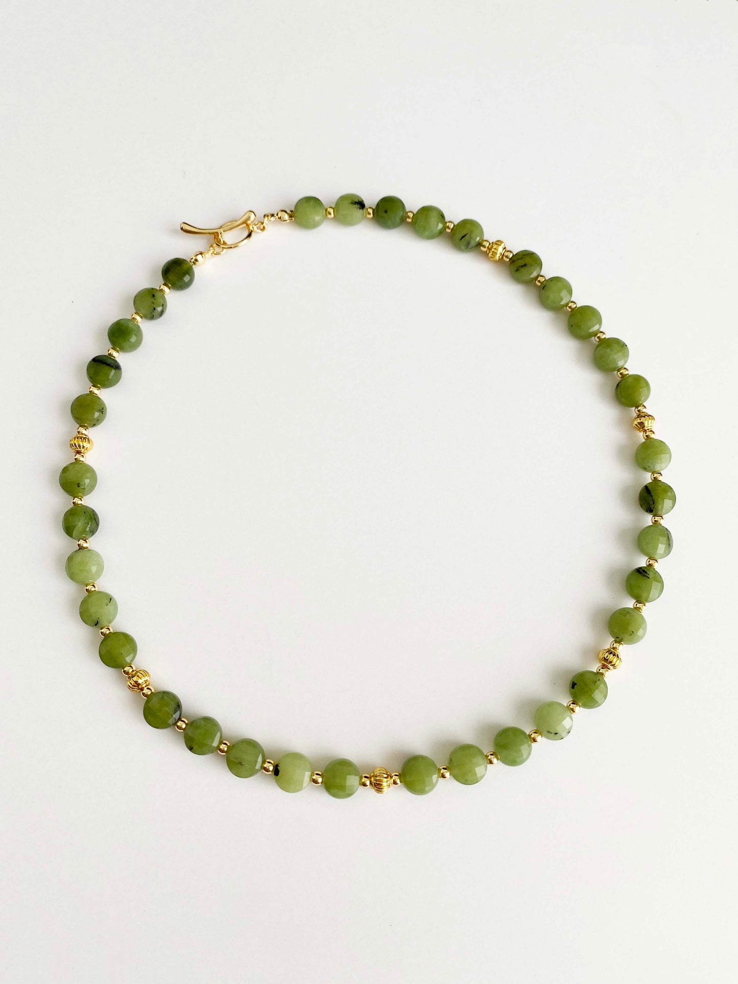 Handmade Fashion Natural Stone Canadian Green Jade Necklace