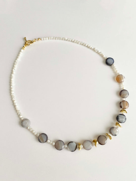 Handmade Fashion Natural Stone Agate Shell Necklace