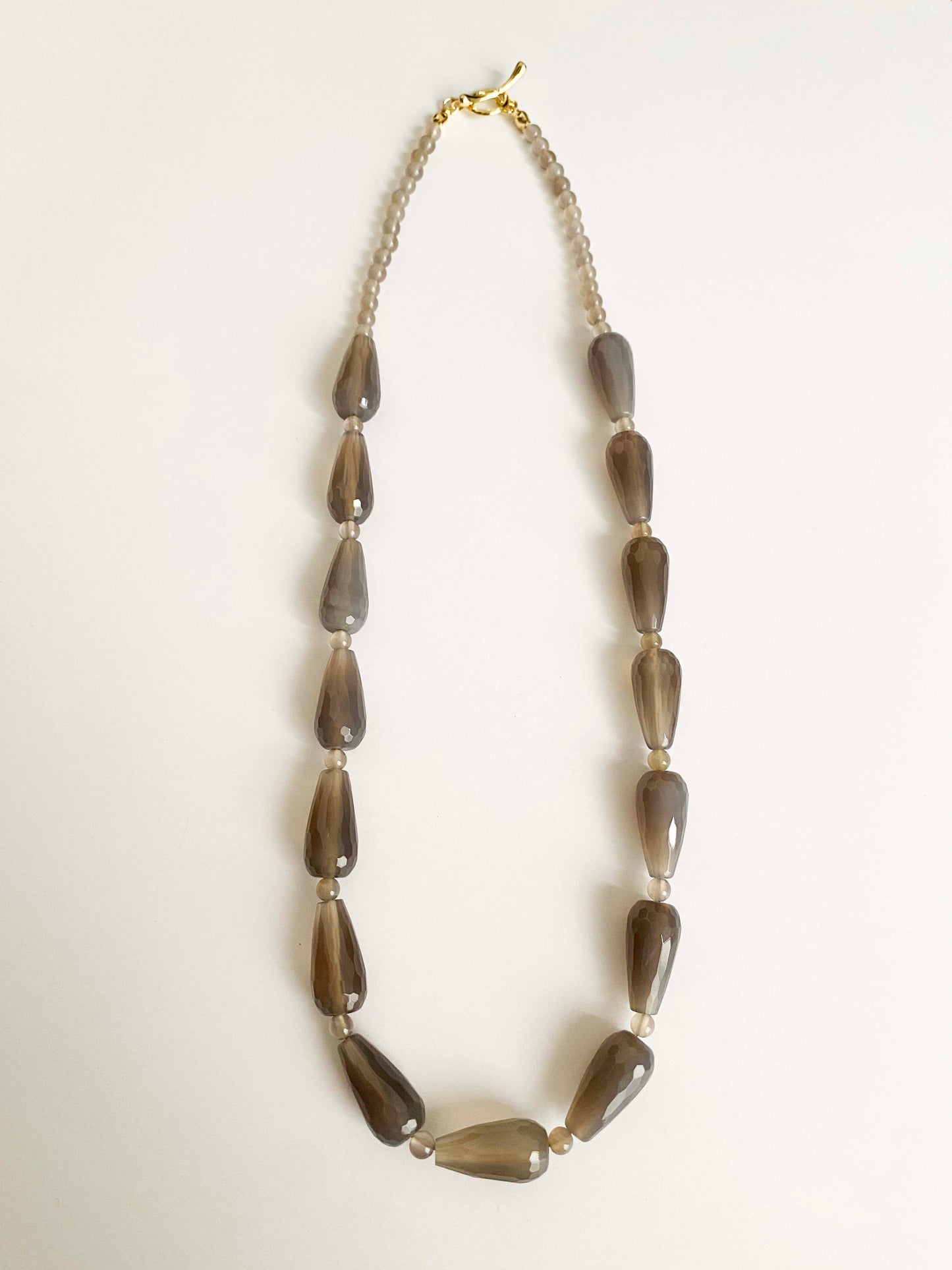 Handmade Fashion Natural Stone Grey Agate Necklace