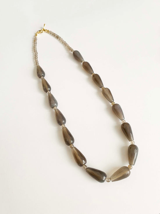 Handmade Fashion Natural Stone Grey Agate Necklace