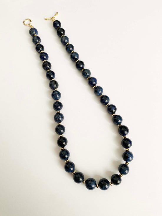 Handmade Fashion Natural Stone Blue-veins stone Necklace