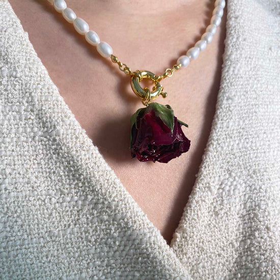 Vintage Reverse Carved Lucite Purple Rose Necklace & Screw back - Ruby Lane